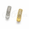 Rhodium Gold Filled Huggie Hoop, with White Cubic Zirconia, Polished, Rhodium Finish, 02.267.0139.1.14