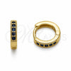 Oro Laminado Huggie Hoop, Gold Filled Style with Sapphire Blue Cubic Zirconia, Polished, Golden Finish, 02.267.0140.2.12