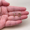 Oro Laminado Huggie Hoop, Gold Filled Style with Multicolor Cubic Zirconia, Polished, Golden Finish, 02.267.0140.4.12