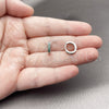 Rhodium Gold Filled Huggie Hoop, with Green Cubic Zirconia, Polished, Rhodium Finish, 02.267.0140.6.12