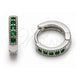 White Gold Filled Huggie Hoop, with Green Cubic Zirconia, Polished, Rhodium Finish, 02.267.0140.6.12