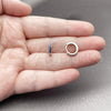 Rhodium Gold Filled Huggie Hoop, with Sapphire Blue Cubic Zirconia, Polished, Rhodium Finish, 02.267.0140.7.12