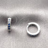 Rhodium Gold Filled Huggie Hoop, with Sapphire Blue Cubic Zirconia, Polished, Rhodium Finish, 02.267.0140.7.12