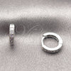 Rhodium Gold Filled Huggie Hoop, with Amethyst Cubic Zirconia, Polished, Rhodium Finish, 02.267.0140.8.12