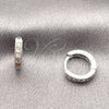 Rhodium Gold Filled Huggie Hoop, with Multicolor Cubic Zirconia, Polished, Rhodium Finish, 02.267.0140.9.12