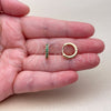 Oro Laminado Huggie Hoop, Gold Filled Style with Green Cubic Zirconia, Polished, Golden Finish, 02.267.0140.1.14