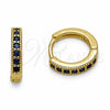 Oro Laminado Huggie Hoop, Gold Filled Style with Sapphire Blue Cubic Zirconia, Polished, Golden Finish, 02.267.0140.2.14