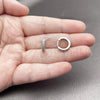 Rhodium Gold Filled Huggie Hoop, with White Cubic Zirconia, Polished, Rhodium Finish, 02.267.0140.5.14