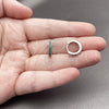 Rhodium Gold Filled Huggie Hoop, with Green Cubic Zirconia, Polished, Rhodium Finish, 02.267.0140.6.14