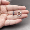 Rhodium Gold Filled Huggie Hoop, with Sapphire Blue Cubic Zirconia, Polished, Rhodium Finish, 02.267.0140.7.14