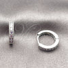Rhodium Gold Filled Huggie Hoop, with Amethyst Cubic Zirconia, Polished, Rhodium Finish, 02.267.0140.8.14