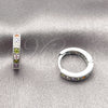 Rhodium Gold Filled Huggie Hoop, with Multicolor Cubic Zirconia, Polished, Rhodium Finish, 02.267.0140.9.14