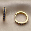 Oro Laminado Huggie Hoop, Gold Filled Style with Sapphire Blue Cubic Zirconia, Polished, Golden Finish, 02.267.0140.2.16