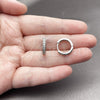 Rhodium Gold Filled Huggie Hoop, with White Cubic Zirconia, Polished, Rhodium Finish, 02.267.0140.5.16