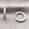Rhodium Gold Filled Huggie Hoop, with White Cubic Zirconia, Polished, Rhodium Finish, 02.267.0140.5.16