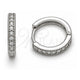 White Gold Filled Huggie Hoop, with White Cubic Zirconia, Polished, Rhodium Finish, 02.267.0140.5.16