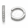 Rhodium Gold Filled Huggie Hoop, with White Cubic Zirconia, Polished, Rhodium Finish, 02.267.0140.5.16