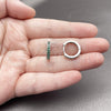 Rhodium Gold Filled Huggie Hoop, with Green Cubic Zirconia, Polished, Rhodium Finish, 02.267.0140.6.16
