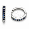 Rhodium Gold Filled Huggie Hoop, with Sapphire Blue Cubic Zirconia, Polished, Rhodium Finish, 02.267.0140.7.16