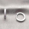 Rhodium Gold Filled Huggie Hoop, with Amethyst Cubic Zirconia, Polished, Rhodium Finish, 02.267.0140.8.16