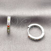 Rhodium Gold Filled Huggie Hoop, with Multicolor Cubic Zirconia, Polished, Rhodium Finish, 02.267.0140.9.16