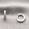 Rhodium Gold Filled Huggie Hoop, with White Cubic Zirconia, Polished, Rhodium Finish, 02.267.0141.1.10