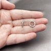 Rhodium Gold Filled Huggie Hoop, with White Cubic Zirconia, Polished, Rhodium Finish, 02.267.0141.1.12