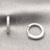 Rhodium Gold Filled Huggie Hoop, with White Cubic Zirconia, Polished, Rhodium Finish, 02.267.0141.1.14