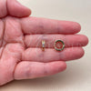 Oro Laminado Huggie Hoop, Gold Filled Style with Multicolor Cubic Zirconia, Polished, Golden Finish, 02.267.0143.4.12
