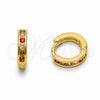 Oro Laminado Huggie Hoop, Gold Filled Style with Multicolor Cubic Zirconia, Polished, Golden Finish, 02.267.0143.4.12