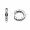 Rhodium Gold Filled Huggie Hoop, with Amethyst Cubic Zirconia, Polished, Rhodium Finish, 02.267.0143.8.12