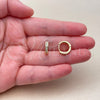 Oro Laminado Huggie Hoop, Gold Filled Style with White Cubic Zirconia, Polished, Golden Finish, 02.267.0143.14