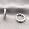 Rhodium Gold Filled Huggie Hoop, with White Cubic Zirconia, Polished, Rhodium Finish, 02.267.0143.5.14