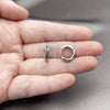 Rhodium Gold Filled Huggie Hoop, with Green Cubic Zirconia, Polished, Rhodium Finish, 02.267.0143.6.14