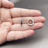 Rhodium Gold Filled Huggie Hoop, with Sapphire Blue Cubic Zirconia, Polished, Rhodium Finish, 02.267.0143.7.14
