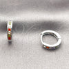Rhodium Gold Filled Huggie Hoop, with Multicolor Cubic Zirconia, Polished, Rhodium Finish, 02.267.0143.9.14
