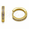 Oro Laminado Huggie Hoop, Gold Filled Style with Amethyst Cubic Zirconia, Polished, Golden Finish, 02.267.0143.3.16
