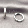 Rhodium Gold Filled Huggie Hoop, with White Cubic Zirconia, Polished, Rhodium Finish, 02.267.0143.5.16
