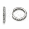 Rhodium Gold Filled Huggie Hoop, with White Cubic Zirconia, Polished, Rhodium Finish, 02.267.0143.5.16