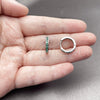 Rhodium Gold Filled Huggie Hoop, with Green Cubic Zirconia, Polished, Rhodium Finish, 02.267.0143.6.16