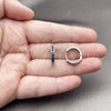 Rhodium Gold Filled Huggie Hoop, with Sapphire Blue Cubic Zirconia, Polished, Rhodium Finish, 02.267.0143.7.16