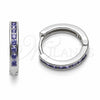 Rhodium Gold Filled Huggie Hoop, with Amethyst Cubic Zirconia, Polished, Rhodium Finish, 02.267.0143.8.16