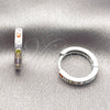 Rhodium Gold Filled Huggie Hoop, with Multicolor Cubic Zirconia, Polished, Rhodium Finish, 02.267.0143.9.16