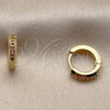 Oro Laminado Huggie Hoop, Gold Filled Style with Multicolor Cubic Zirconia, Polished, Golden Finish, 02.267.0144.4.12