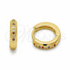 Oro Laminado Huggie Hoop, Gold Filled Style with Multicolor Cubic Zirconia, Polished, Golden Finish, 02.267.0144.4.12