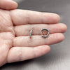 Rhodium Gold Filled Huggie Hoop, with White Cubic Zirconia, Polished, Rhodium Finish, 02.267.0144.5.12