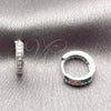 Rhodium Gold Filled Huggie Hoop, with White Cubic Zirconia, Polished, Rhodium Finish, 02.267.0144.5.12