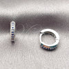 Rhodium Gold Filled Huggie Hoop, with Sapphire Blue Cubic Zirconia, Polished, Rhodium Finish, 02.267.0144.7.12