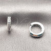Rhodium Gold Filled Huggie Hoop, with Amethyst Cubic Zirconia, Polished, Rhodium Finish, 02.267.0144.8.12