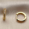 Oro Laminado Huggie Hoop, Gold Filled Style with Multicolor Cubic Zirconia, Polished, Golden Finish, 02.267.0144.4.14